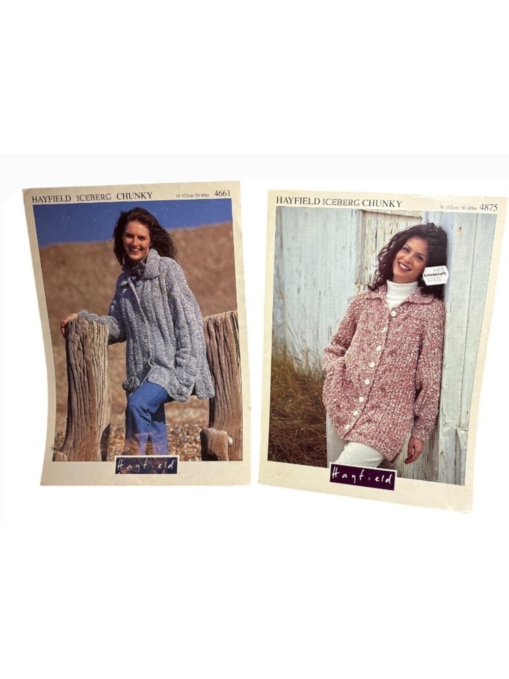Hayfield Iceberg Chunky Knitting Pattern Leaflets 4661 & 4875 Womens Cardigans